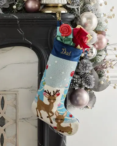 Bauble Stockings x Sainty Nelsen "The Reid Reindeer" Christmas Stocking, Personalized | Thumbnail 1 Bauble Stockings x Sainty Nelsen "The Reid Reindeer" Christmas Stocking, Personalized | Thumbnail 1
