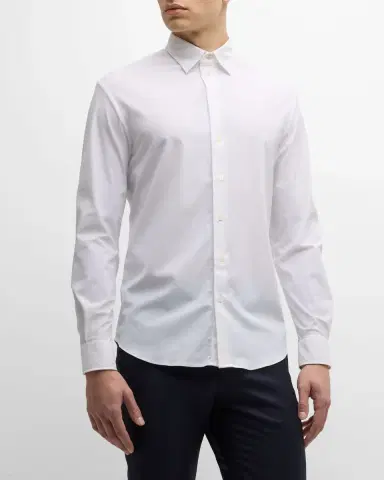 Emporio Armani Men's Slim Fit Nylon-Stretch Sport Shirt | Thumbnail 2 Emporio Armani Men's Slim Fit Nylon-Stretch Sport Shirt | Thumbnail 2