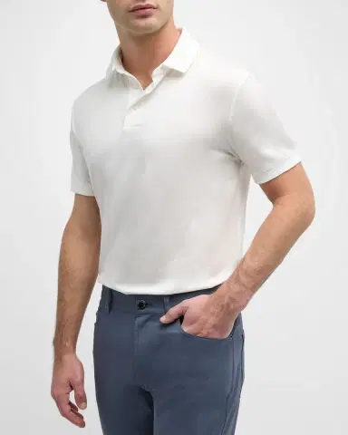 Emporio Armani Men's Solid Jersey-Stretch Polo Shirt | Thumbnail 6 Emporio Armani Men's Solid Jersey-Stretch Polo Shirt | Thumbnail 6