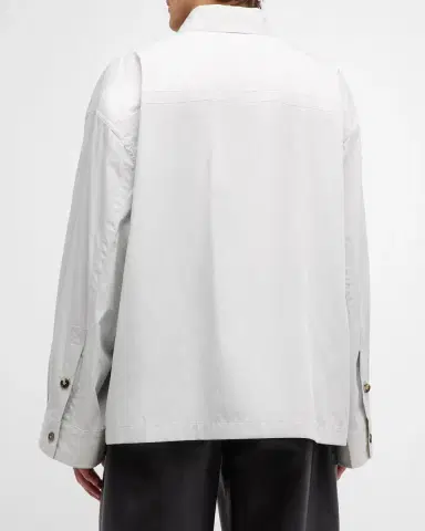 Bottega Veneta Men's Technical Cotton-Silk Shirt | Thumbnail 3 Bottega Veneta Men's Technical Cotton-Silk Shirt | Thumbnail 3