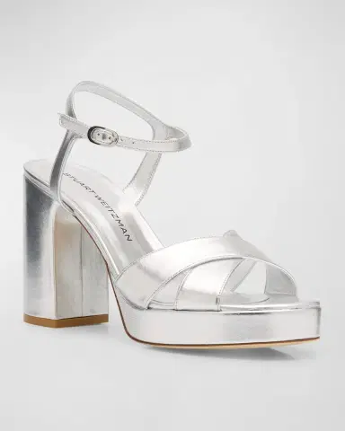 Stuart Weitzman Dayna Metallic Crisscross Platform Sandals | Thumbnail 7 Stuart Weitzman Dayna Metallic Crisscross Platform Sandals | Thumbnail 7