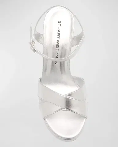 Stuart Weitzman Dayna Metallic Crisscross Platform Sandals | Thumbnail 9 Stuart Weitzman Dayna Metallic Crisscross Platform Sandals | Thumbnail 9