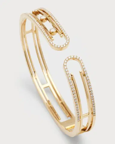 Messika Move Uno 18K Yellow Gold Pavé Diamond Bangle Bracelet | Thumbnail 2 Messika Move Uno 18K Yellow Gold Pavé Diamond Bangle Bracelet | Thumbnail 2