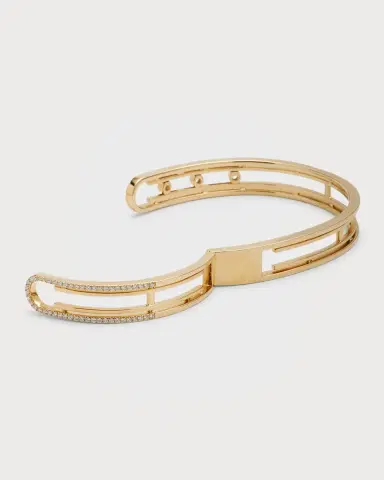 Messika Move Uno 18K Yellow Gold Pavé Diamond Bangle Bracelet | Thumbnail 3 Messika Move Uno 18K Yellow Gold Pavé Diamond Bangle Bracelet | Thumbnail 3