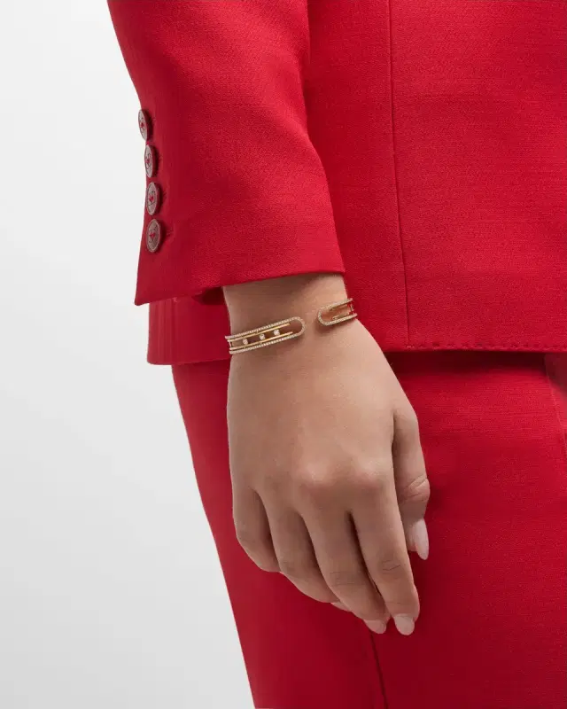 Move Uno 18K Yellow Gold Pavé Diamond Bangle Bracelet Move Uno 18K Yellow Gold Pavé Diamond Bangle Bracelet