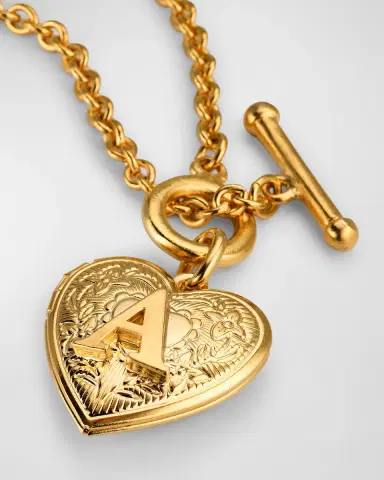 Ben-Amun Gold Heart Initial Locket Necklace | Thumbnail 6 Ben-Amun Gold Heart Initial Locket Necklace | Thumbnail 6