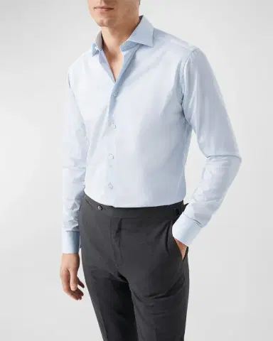 Eton Men's Contemporary Fit Elevated Twill Shirt | Thumbnail 4 Eton Men's Contemporary Fit Elevated Twill Shirt | Thumbnail 4