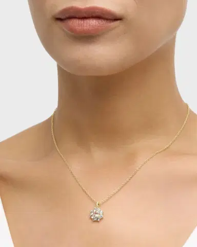 Jennifer Meyer Small Aquamarine and Morganite Flower Pendant Necklace | Thumbnail 2 Jennifer Meyer Small Aquamarine and Morganite Flower Pendant Necklace | Thumbnail 2