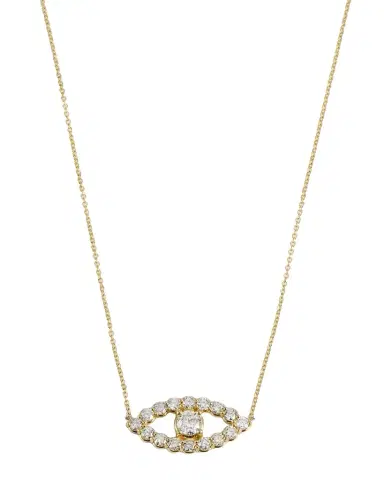 Jennifer Meyer Open Evil Eye Diamond Necklace | Thumbnail 1 Jennifer Meyer Open Evil Eye Diamond Necklace | Thumbnail 1