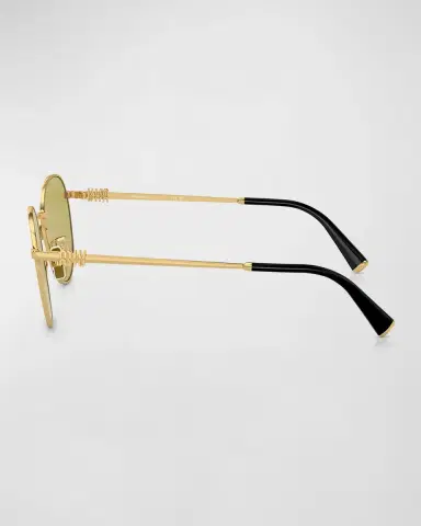 Miu Miu Logo Metal Round Sunglasses | Thumbnail 2 Miu Miu Logo Metal Round Sunglasses | Thumbnail 2