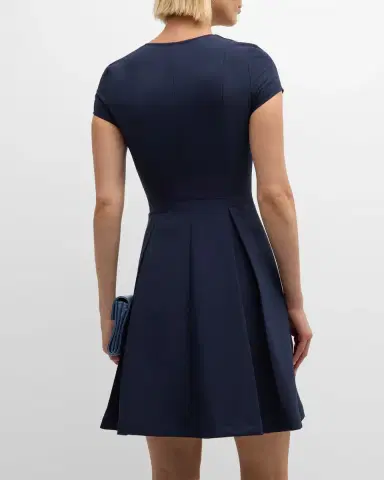 Emporio Armani Emma Pleated V-Neck Mini Dress | Thumbnail 6 Emporio Armani Emma Pleated V-Neck Mini Dress | Thumbnail 6