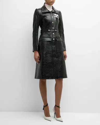 Courrèges Reedition Vinyl Belted A-Line Trench Coat | Thumbnail 2 Courrèges Reedition Vinyl Belted A-Line Trench Coat | Thumbnail 2