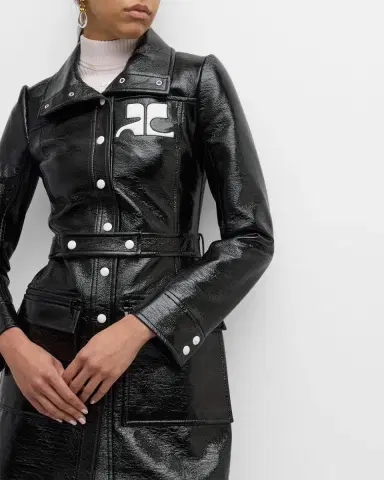 Courrèges Reedition Vinyl Belted A-Line Trench Coat | Thumbnail 7 Courrèges Reedition Vinyl Belted A-Line Trench Coat | Thumbnail 7