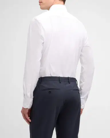 BOSS Men's Slim-Fit Textured Organic Cotton Dress Shirt | Thumbnail 3 BOSS Men's Slim-Fit Textured Organic Cotton Dress Shirt | Thumbnail 3