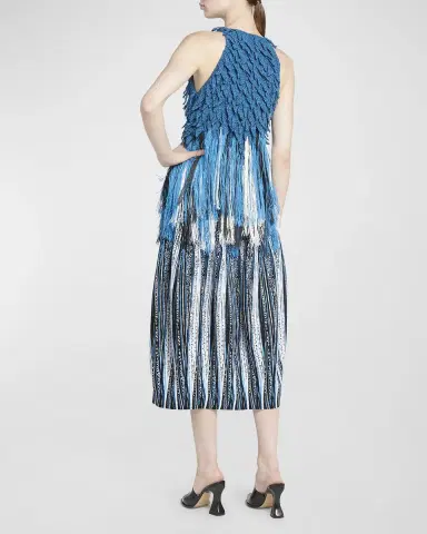 Bottega Veneta Sleeveless Fringe Empire-Waist Textured Knit Top | Thumbnail 6 Bottega Veneta Sleeveless Fringe Empire-Waist Textured Knit Top | Thumbnail 6