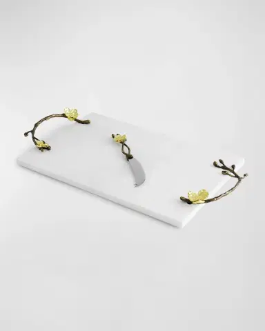 Michael Aram Gold Orchid Cheeseboard with Knife | Thumbnail 2 Michael Aram Gold Orchid Cheeseboard with Knife | Thumbnail 2