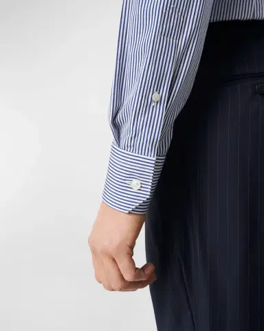 Eton Men's Contemporary Fit Bengal Stripe Elevated Poplin Shirt | Thumbnail 5 Eton Men's Contemporary Fit Bengal Stripe Elevated Poplin Shirt | Thumbnail 5