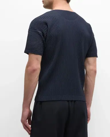 Homme Plissé Issey Miyake Men 's Basics Short-Sleeve Pleated Shirt | Thumbnail 2 Homme Plissé Issey Miyake Men 's Basics Short-Sleeve Pleated Shirt | Thumbnail 2