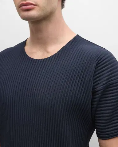 Homme Plissé Issey Miyake Men 's Basics Short-Sleeve Pleated Shirt | Thumbnail 6 Homme Plissé Issey Miyake Men 's Basics Short-Sleeve Pleated Shirt | Thumbnail 6