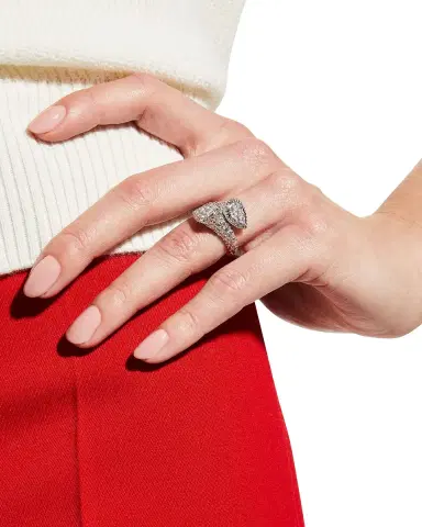 Boucheron Serpent Boheme 18k White Gold Diamond Bypass Ring, EU 52 / US 6 | Thumbnail 1 Boucheron Serpent Boheme 18k White Gold Diamond Bypass Ring, EU 52 / US 6 | Thumbnail 1