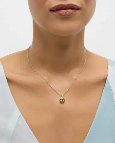 Jennifer Meyer Small Mint Tourmaline and Morganite Flower Pendant Necklace | Thumbnail 2 Jennifer Meyer Small Mint Tourmaline and Morganite Flower Pendant Necklace | Thumbnail 2