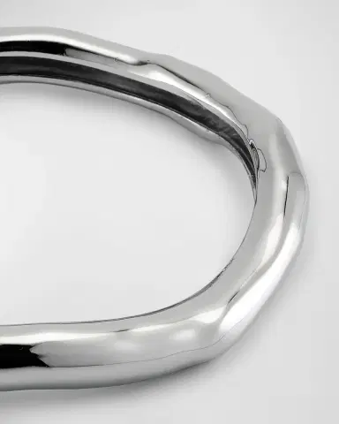 Alexis Bittar Molten Silver Bangle Bracelet, Size Large | Thumbnail 3 Alexis Bittar Molten Silver Bangle Bracelet, Size Large | Thumbnail 3