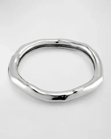 Alexis Bittar Molten Silver Bangle Bracelet, Size Large | Thumbnail 4 Alexis Bittar Molten Silver Bangle Bracelet, Size Large | Thumbnail 4