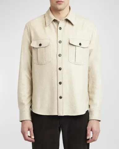 Brioni Men 's Cashmere Jersey Overshirt | Thumbnail 4 Brioni Men 's Cashmere Jersey Overshirt | Thumbnail 4
