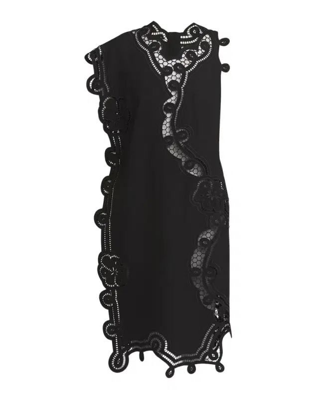 Floral Cutwork Embroidered Shift Dress Floral Cutwork Embroidered Shift Dress