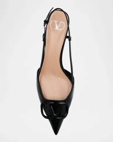 Valentino Garavani VLogo Patent Kitten Slingback Pumps | Thumbnail 6 Valentino Garavani VLogo Patent Kitten Slingback Pumps | Thumbnail 6