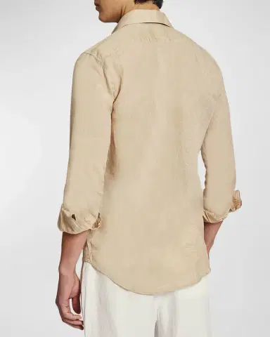 Frescobol Carioca Men's Antonio Linen Casual Button-Down Shirt | Thumbnail 3 Frescobol Carioca Men's Antonio Linen Casual Button-Down Shirt | Thumbnail 3