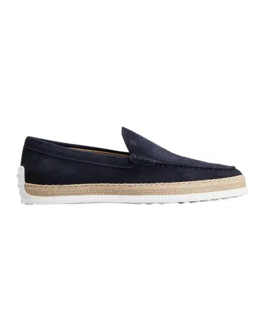 Tod's Men's Pantofola Gomma Rafia TV Suede Loafers | Thumbnail 1 Tod's Men's Pantofola Gomma Rafia TV Suede Loafers | Thumbnail 1