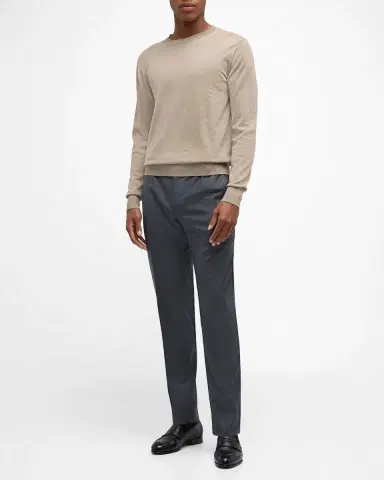 Brioni Men 's Textured Wool Dress Pants | Thumbnail 8 Brioni Men 's Textured Wool Dress Pants | Thumbnail 8