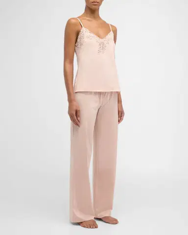 Natori Feathers Essential Lace-Trim Cami Pajama Set | Thumbnail 3 Natori Feathers Essential Lace-Trim Cami Pajama Set | Thumbnail 3
