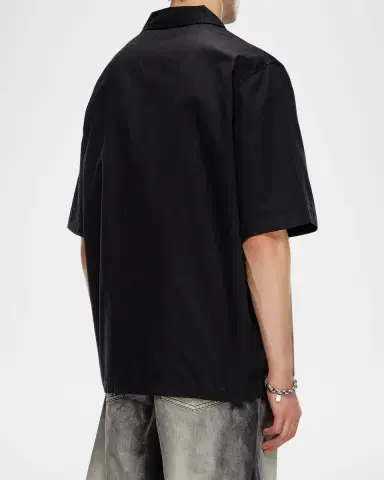 Diesel Men's S-Stan Bleach D-Logo Camp Shirt | Thumbnail 3 Diesel Men's S-Stan Bleach D-Logo Camp Shirt | Thumbnail 3