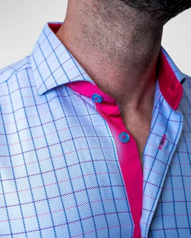 Maceoo Men's Einstein Check Dress Shirt | Thumbnail 3 Maceoo Men's Einstein Check Dress Shirt | Thumbnail 3