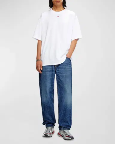 Diesel Men's T-Shirt with Embroidered D Patch | Thumbnail 2 Diesel Men's T-Shirt with Embroidered D Patch | Thumbnail 2