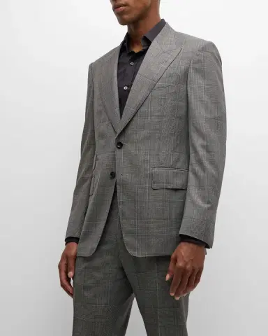 Tom Ford Men's Shelton Prince of Wales Suit | Thumbnail 4 Tom Ford Men's Shelton Prince of Wales Suit | Thumbnail 4