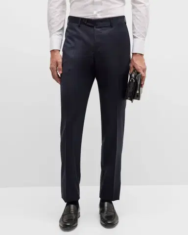 Canali Men's Solid 150s Wool Twill Pants | Thumbnail 3 Canali Men's Solid 150s Wool Twill Pants | Thumbnail 3