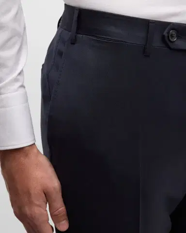 Canali Men's Solid 150s Wool Twill Pants | Thumbnail 6 Canali Men's Solid 150s Wool Twill Pants | Thumbnail 6