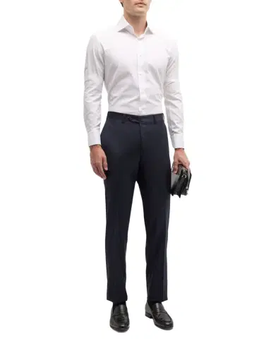 Canali Men's Solid 150s Wool Twill Pants | Thumbnail 1 Canali Men's Solid 150s Wool Twill Pants | Thumbnail 1