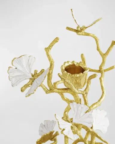 Michael Aram Butterfly Ginkgo White & Gold Candleholders, Set of 2 | Thumbnail 3 Michael Aram Butterfly Ginkgo White & Gold Candleholders, Set of 2 | Thumbnail 3