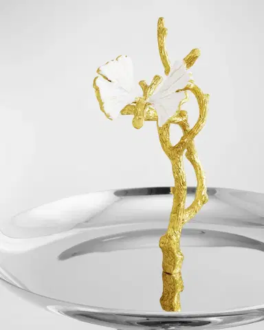 Michael Aram Butterfly Ginkgo White & Gold Two Tier Etagere | Thumbnail 4 Michael Aram Butterfly Ginkgo White & Gold Two Tier Etagere | Thumbnail 4