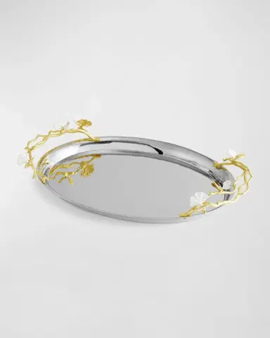 Michael Aram Butterfly Ginkgo White & Gold Large Tray | Thumbnail 2 Michael Aram Butterfly Ginkgo White & Gold Large Tray | Thumbnail 2