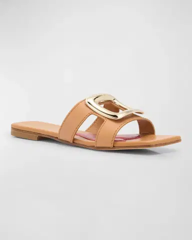 Roger Vivier Leather Buckle Flat Slide Sandals | Thumbnail 2 Roger Vivier Leather Buckle Flat Slide Sandals | Thumbnail 2