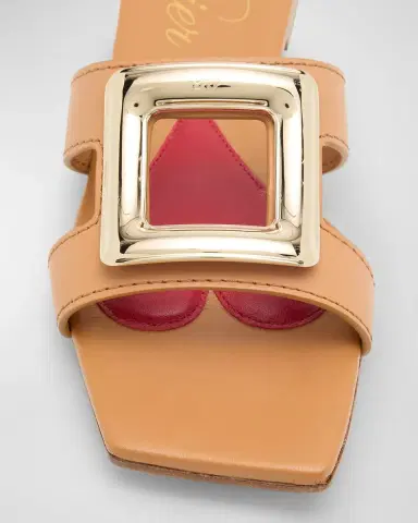 Roger Vivier Leather Buckle Flat Slide Sandals | Thumbnail 6 Roger Vivier Leather Buckle Flat Slide Sandals | Thumbnail 6
