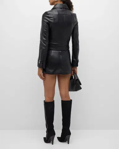 Courrèges Buckle Leather Biker Jacket | Thumbnail 3 Courrèges Buckle Leather Biker Jacket | Thumbnail 3
