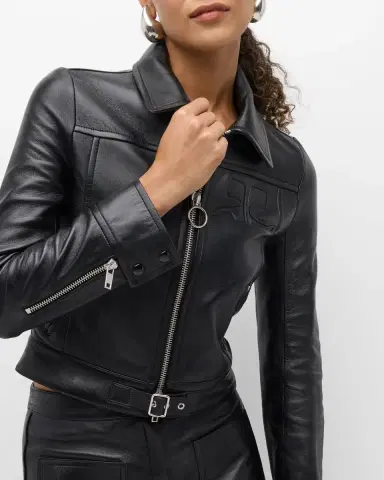 Courrèges Buckle Leather Biker Jacket | Thumbnail 6 Courrèges Buckle Leather Biker Jacket | Thumbnail 6