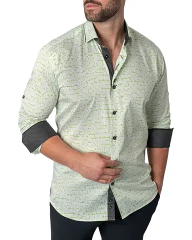 Maceoo Men's Contrast-Reverse Patterned Dress Shirt | Thumbnail 1 Maceoo Men's Contrast-Reverse Patterned Dress Shirt | Thumbnail 1