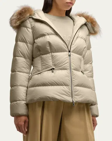Moncler Boed Hooded Shearling-Trimmed Short Down Jacket | Thumbnail 8 Moncler Boed Hooded Shearling-Trimmed Short Down Jacket | Thumbnail 8